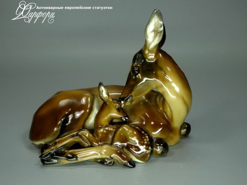 Купить фарфоровые статуэтки Rosenthal, Олениха с олененком, Германия
